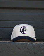 Load image into Gallery viewer, Beige/Navy Fear Or Faith Logo Cap
